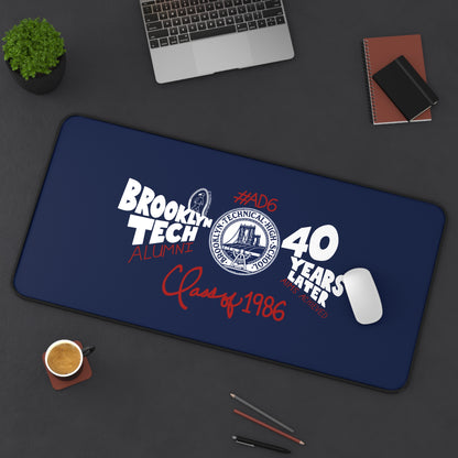 Class of 1986 Alumni 40th Reunion Desk Mat — White logo