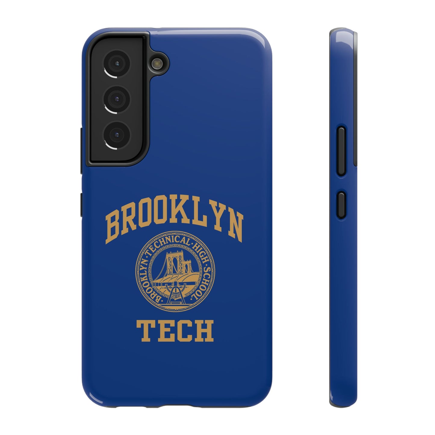 Brooklyn Tech Classic Logo - Impact-Resistant Phone Cases - Iphone Or Samsung - Navy With Gold Graphic