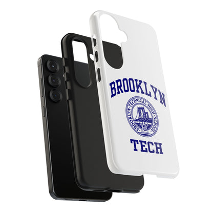 Brooklyn Tech Classic Logo - Tough Phone Cases - White with navy-blue graphic