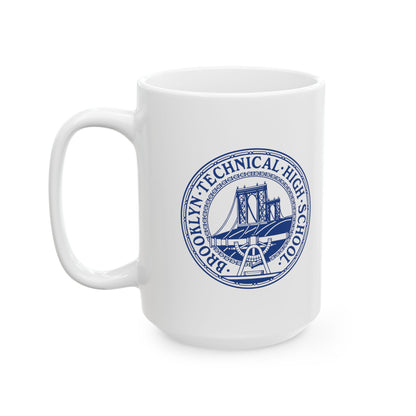 Stacked Logo & Classic Tech Logo - Ceramic Mug, (11oz, 15oz) - Navy