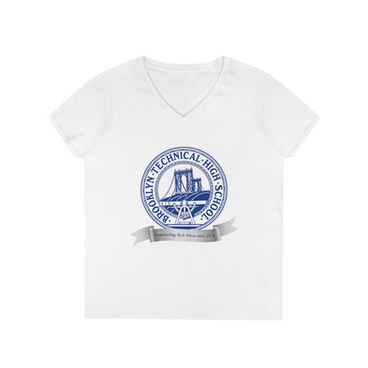 Classic Tech Seal - "empowering Tech Divas Since 1974" - Ladies' V-Neck T-Shirt