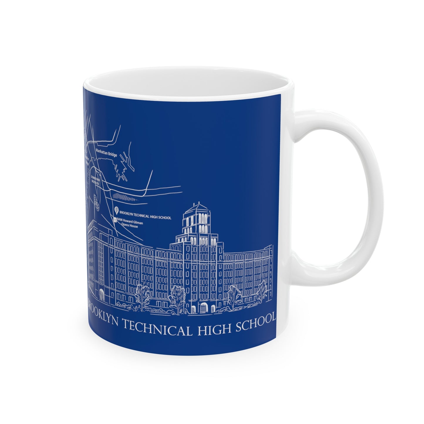 Tech Building - Ceramic Mug, (11oz, 15oz) - Navy