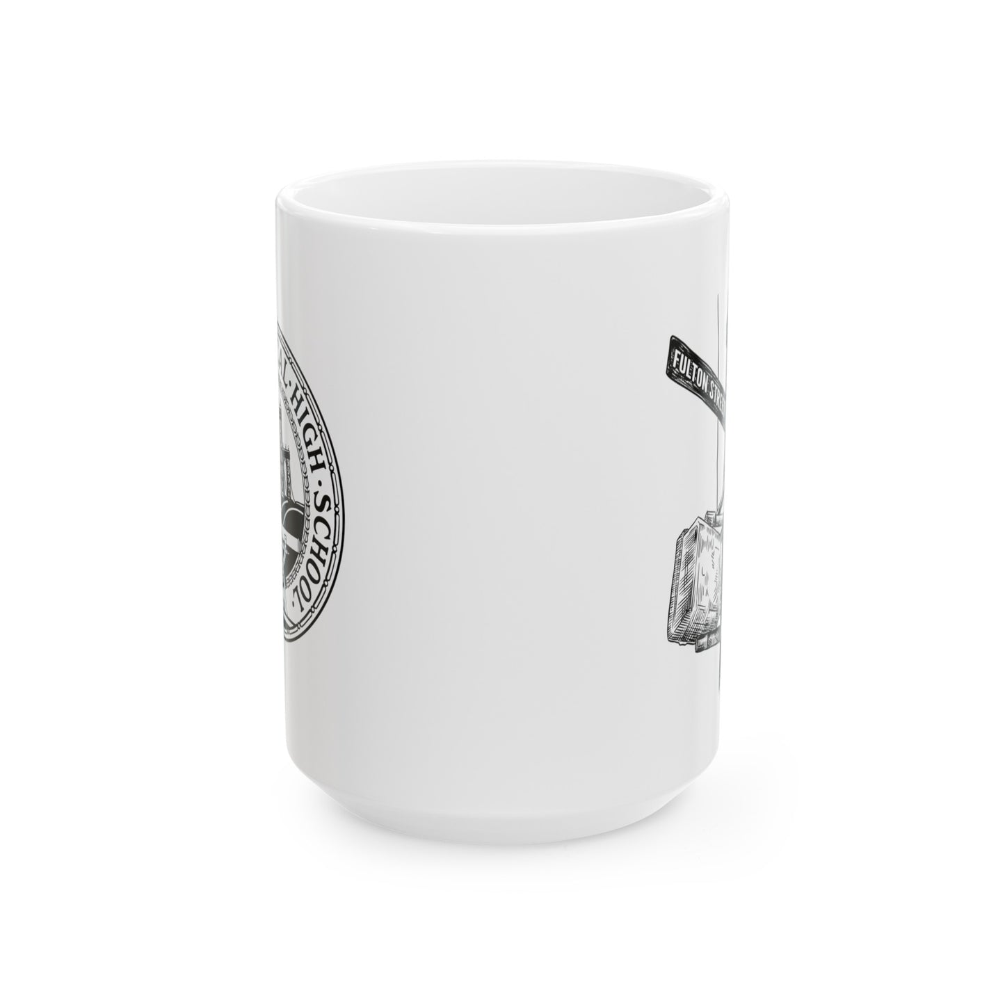 Fulton St & Brooklyn Tech Pl - Ceramic Mug, (11oz, 15oz) - B&w