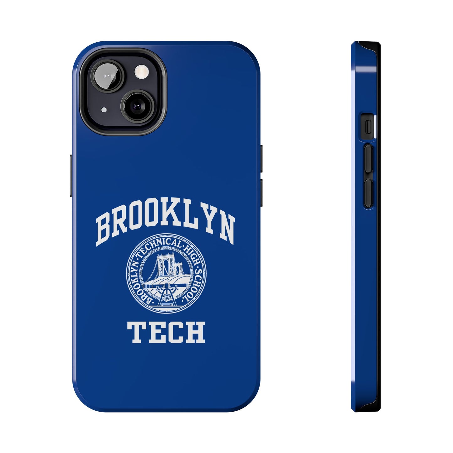 Brooklyn Tech Classic Logo - Tough Phone Cases - Navy blue with white graphics