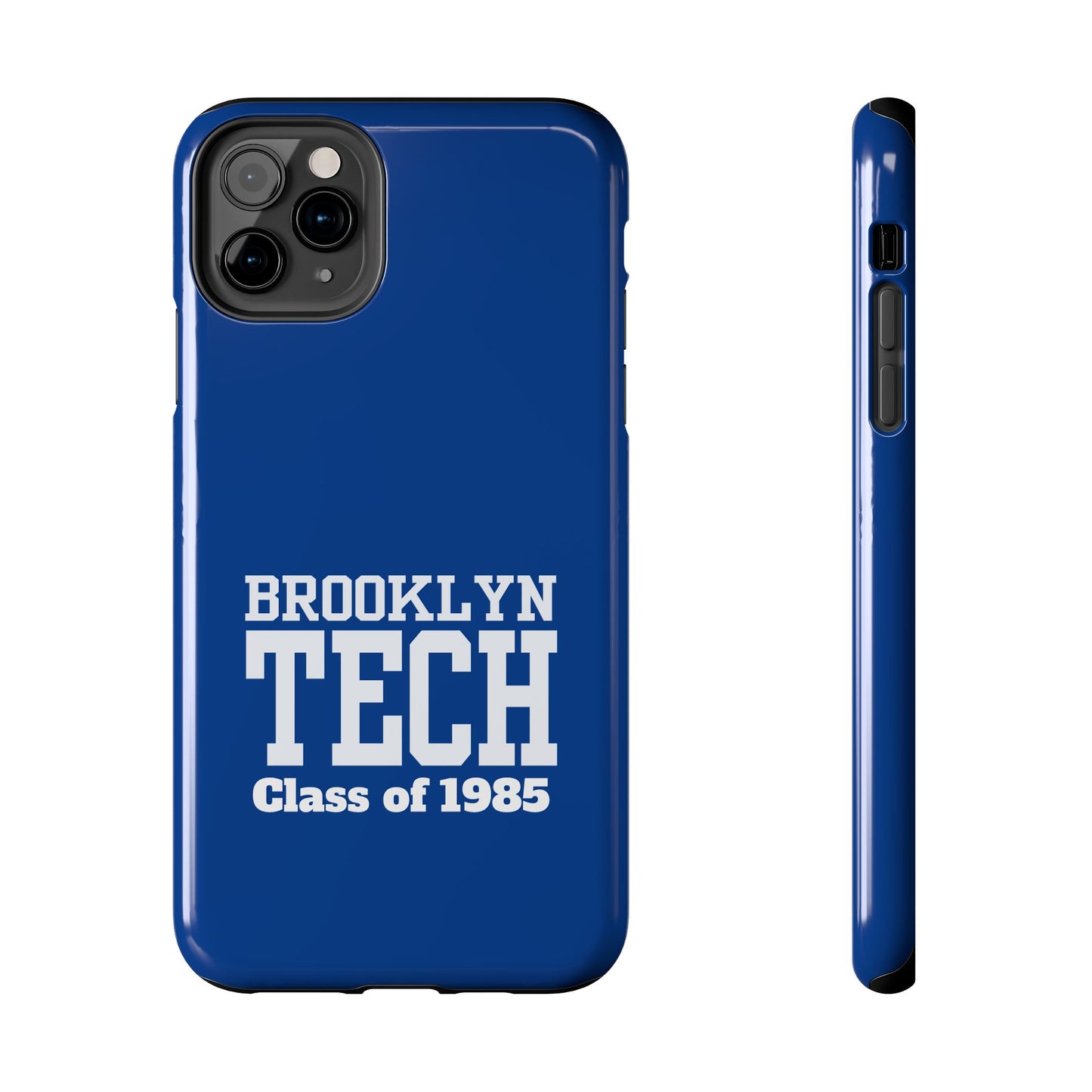Brooklyn Tech Class Of 1985 Tough Phone Case - Navy-Blue With White Graphics
