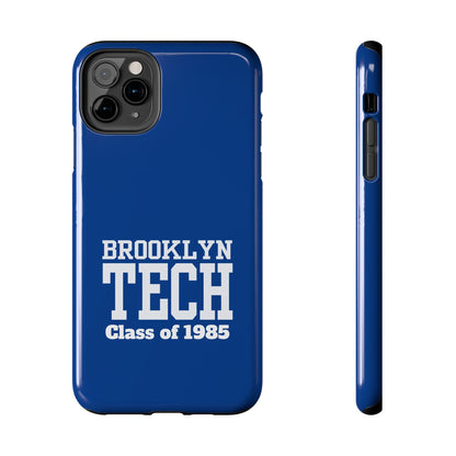 Brooklyn Tech Class Of 1985 Tough Phone Case - Navy-Blue With White Graphics