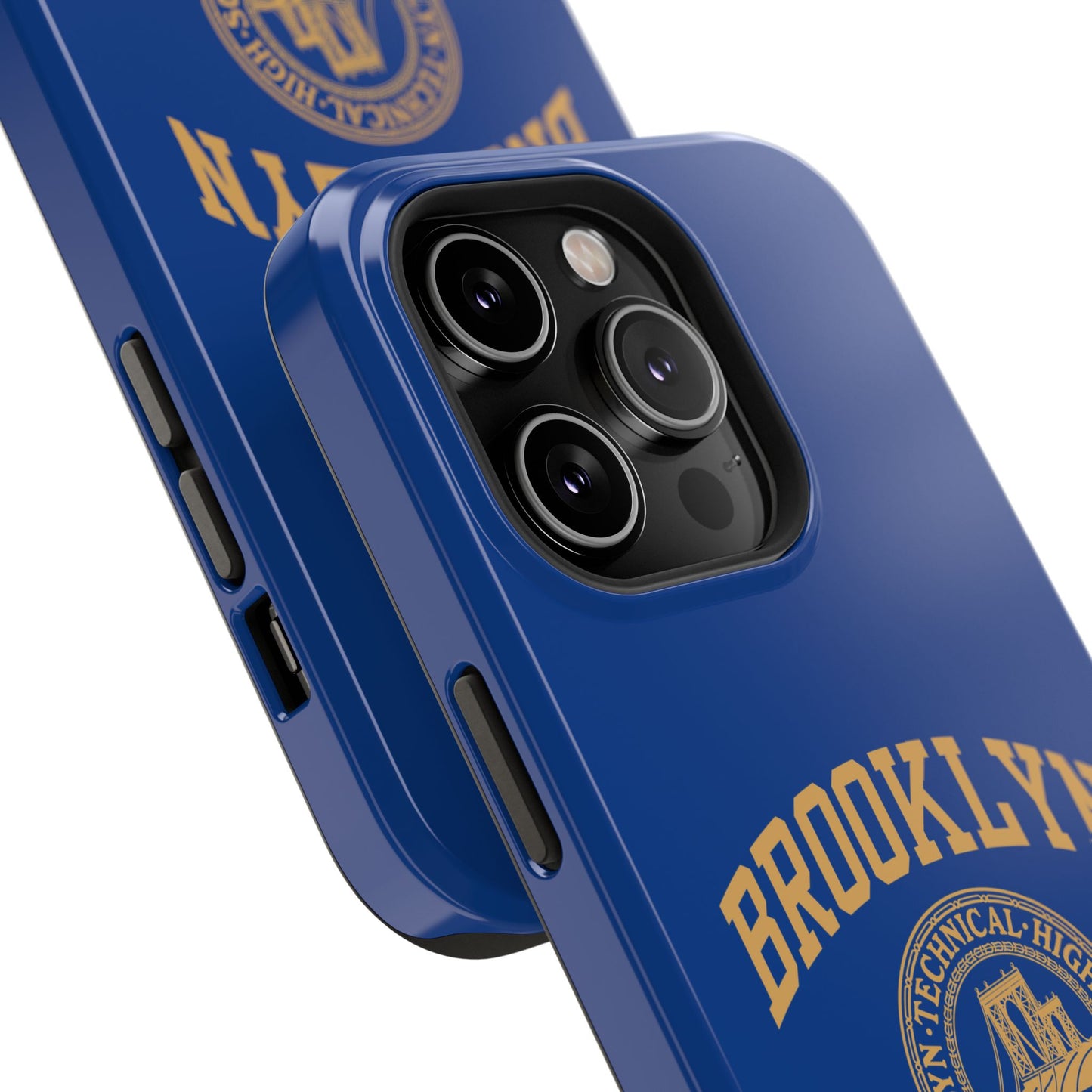 Brooklyn Tech Classic Logo - Impact-Resistant Phone Cases - Iphone Or Samsung - Navy With Gold Graphic