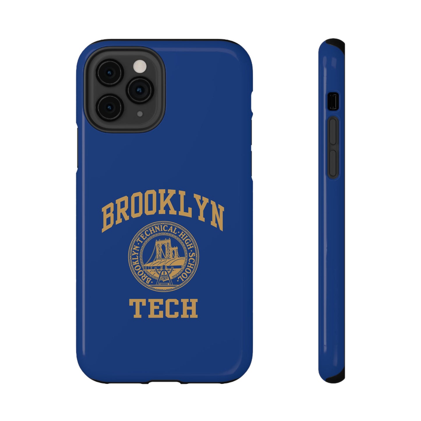 Brooklyn Tech Classic Logo - Impact-Resistant Phone Cases - Iphone Or Samsung - Navy With Gold Graphic