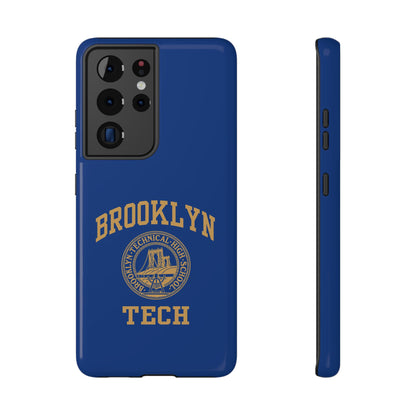Brooklyn Tech Classic Logo - Impact-Resistant Phone Cases - Iphone Or Samsung - Navy With Gold Graphic