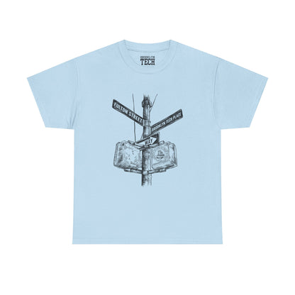 Boutique - Fulton St & Brooklyn Tech Pl - (Black Graphic) Men's Heavy Cotton T-Shirt