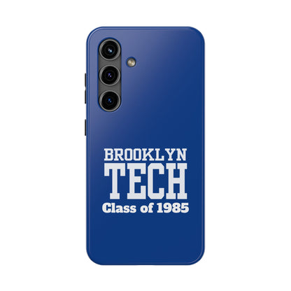 Brooklyn Tech Class Of 1985 Tough Phone Case - Navy-Blue With White Graphics