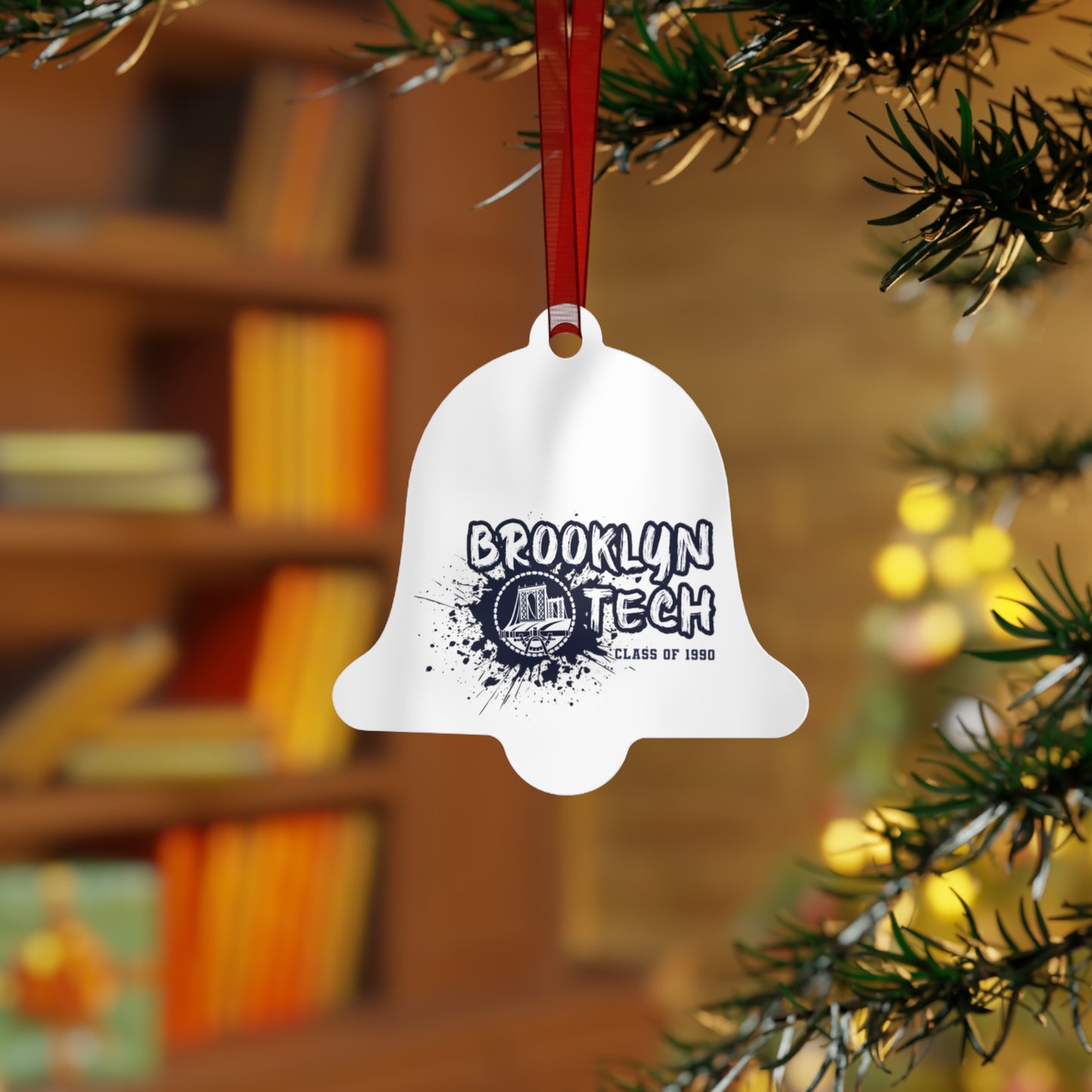 Class of 1990 Commemorative Metal Ornaments - Navy font