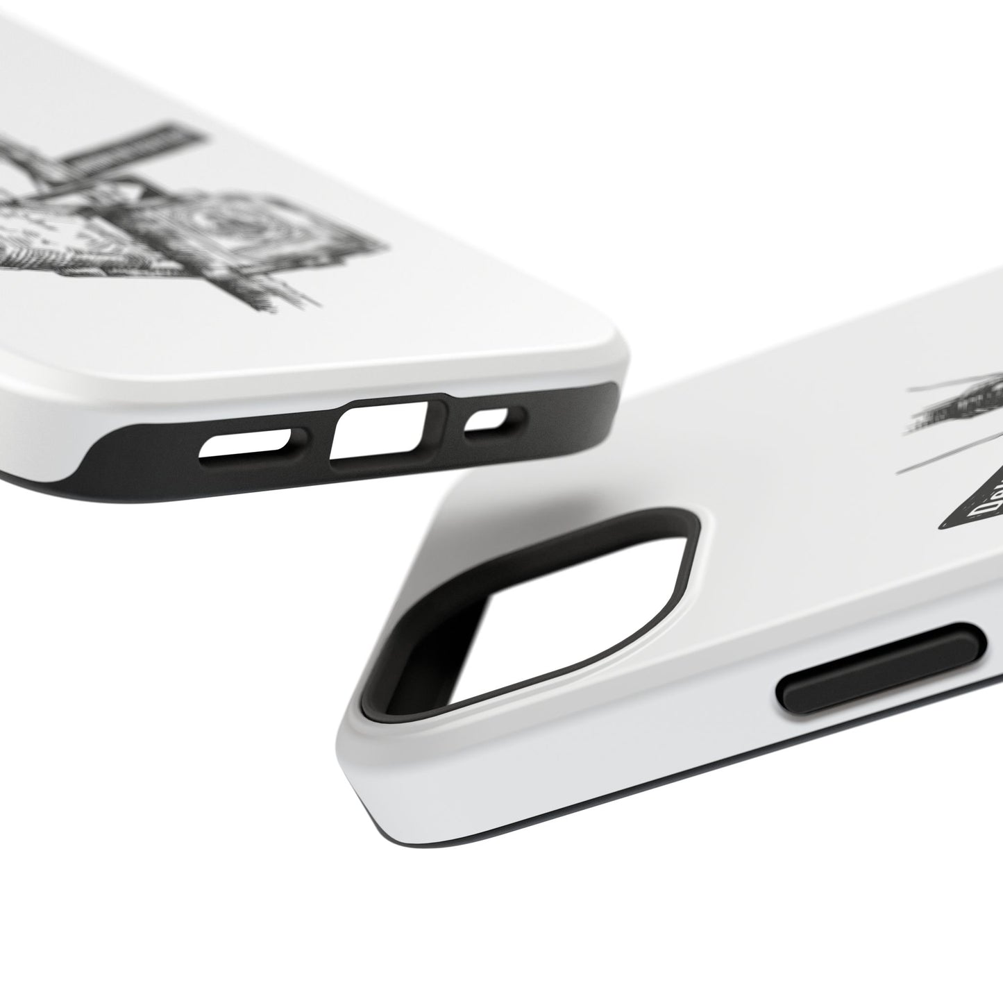 Dekalb Ave & Brooklyn Tech Pl (black graphic) - Impact-Resistant Phone Cases - White