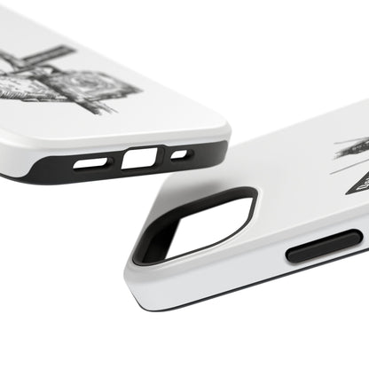 Dekalb Ave & Brooklyn Tech Pl (black graphic) - Impact-Resistant Phone Cases - White