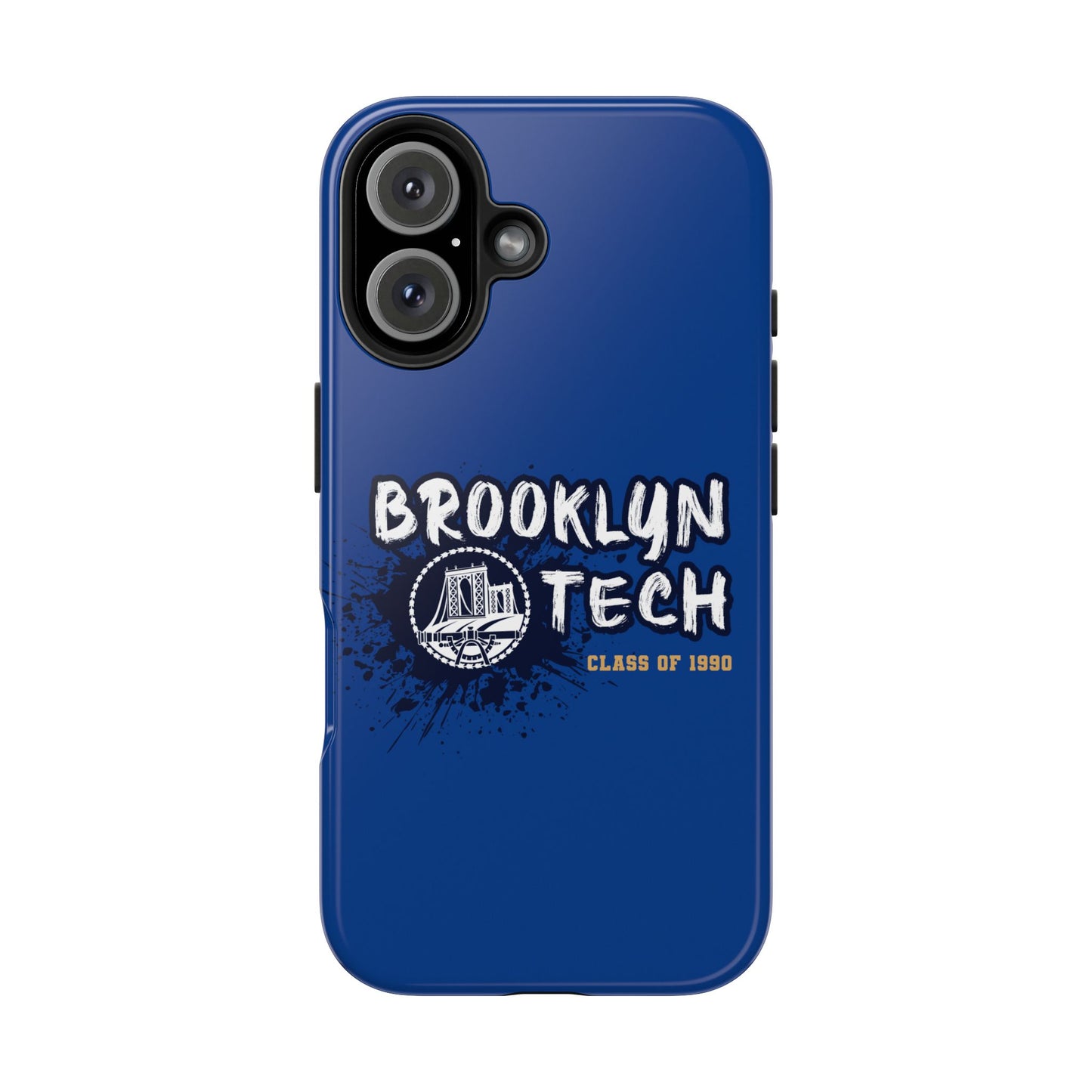 Class Of 1990 Commemorative Tough Phone Cases - Gold Font With Dark Blue Background