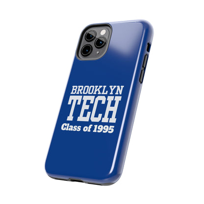 Brooklyn Tech Class of 1995 Tough Phone Case - Blue with white graphics