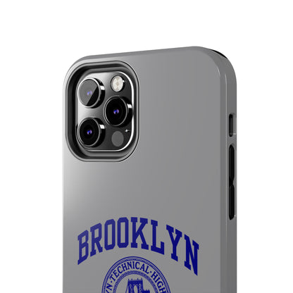 Brooklyn Tech Classic Logo - Tough Phone Case - Grey with Navy-Blue graphics