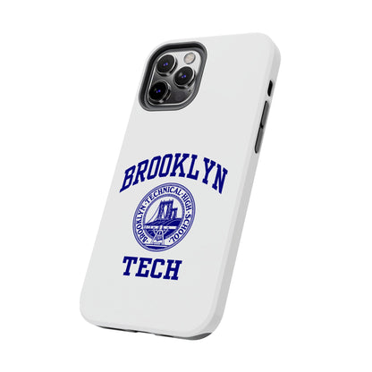 Brooklyn Tech Classic Logo - Tough Phone Cases - White With Navy-Blue Graphic