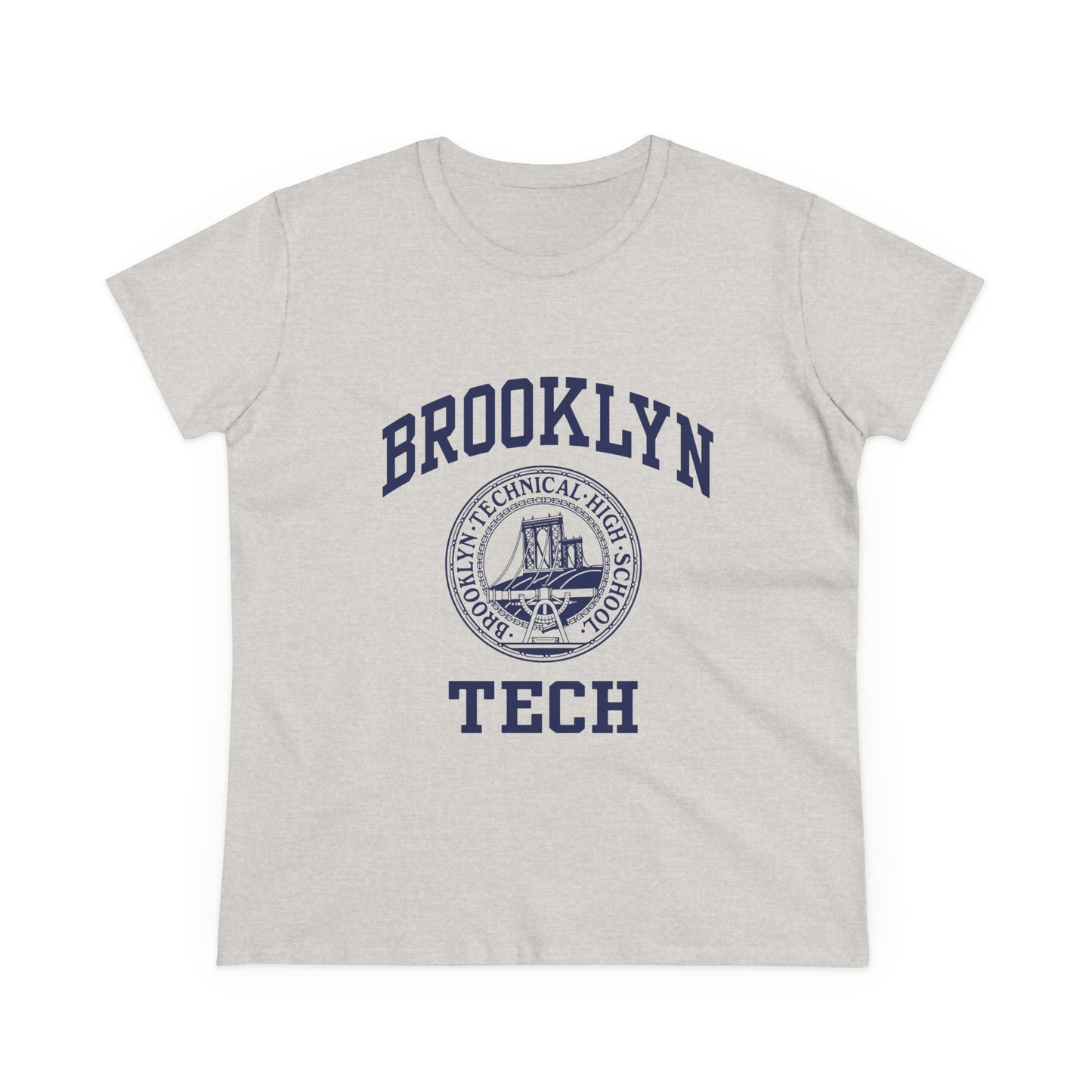 Classic Logo with Brooklyn Tech - Gildan's Ladies Midweight Cotton T-Shirt