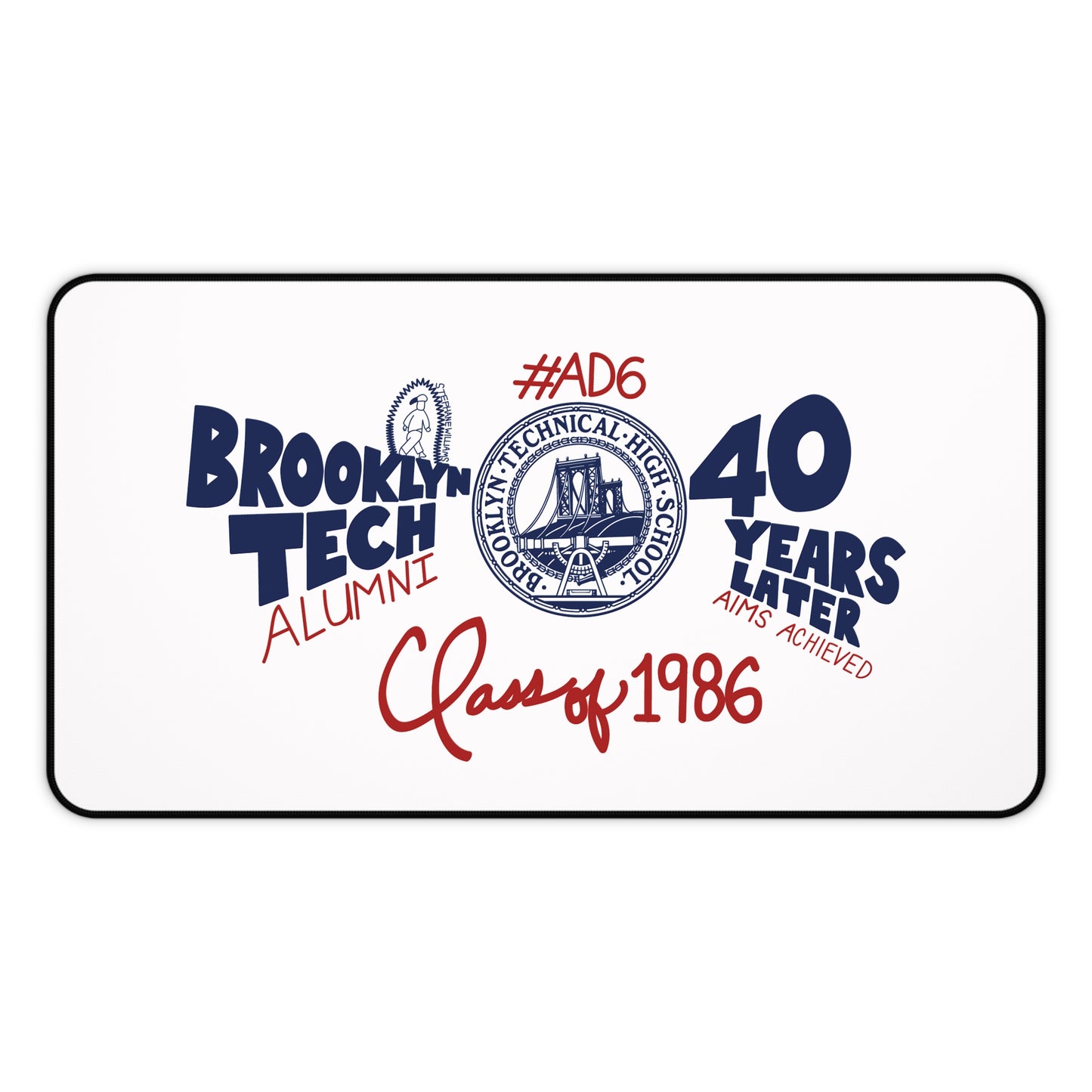 Class of 1986 40th Reunion Desk Mat - Navy logo
