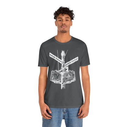 Boutique - DeKalb Avenue & Brooklyn Tech Place - white graphic - Men's  Jersey Short Sleeve T-Shirt