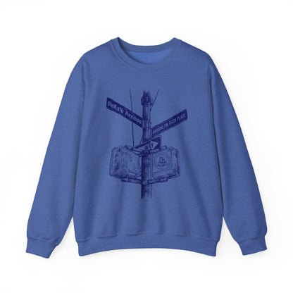 Boutique - Dekalb Ave & Brooklyn Tech Pl - (navy Graphic) Men's Heavy Blend™ Crewneck Sweatshirt