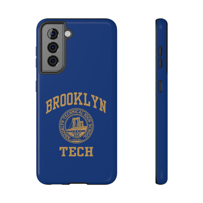 Brooklyn Tech Classic Logo - Impact-Resistant Phone Cases - Iphone Or Samsung - Navy With Gold Graphic