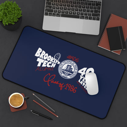 Class of 1986 Alumni 40th Reunion Desk Mat — White logo