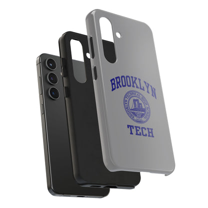 Brooklyn Tech Classic Logo - Tough Phone Case - Grey with Navy-Blue graphics