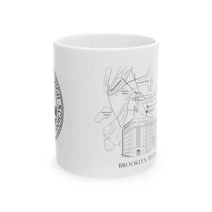 Tech Building - Ceramic Mug, (11oz, 15oz) - B&w