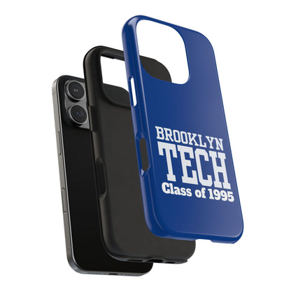 Brooklyn Tech Class of 1995 Tough Phone Case - Blue with white graphics