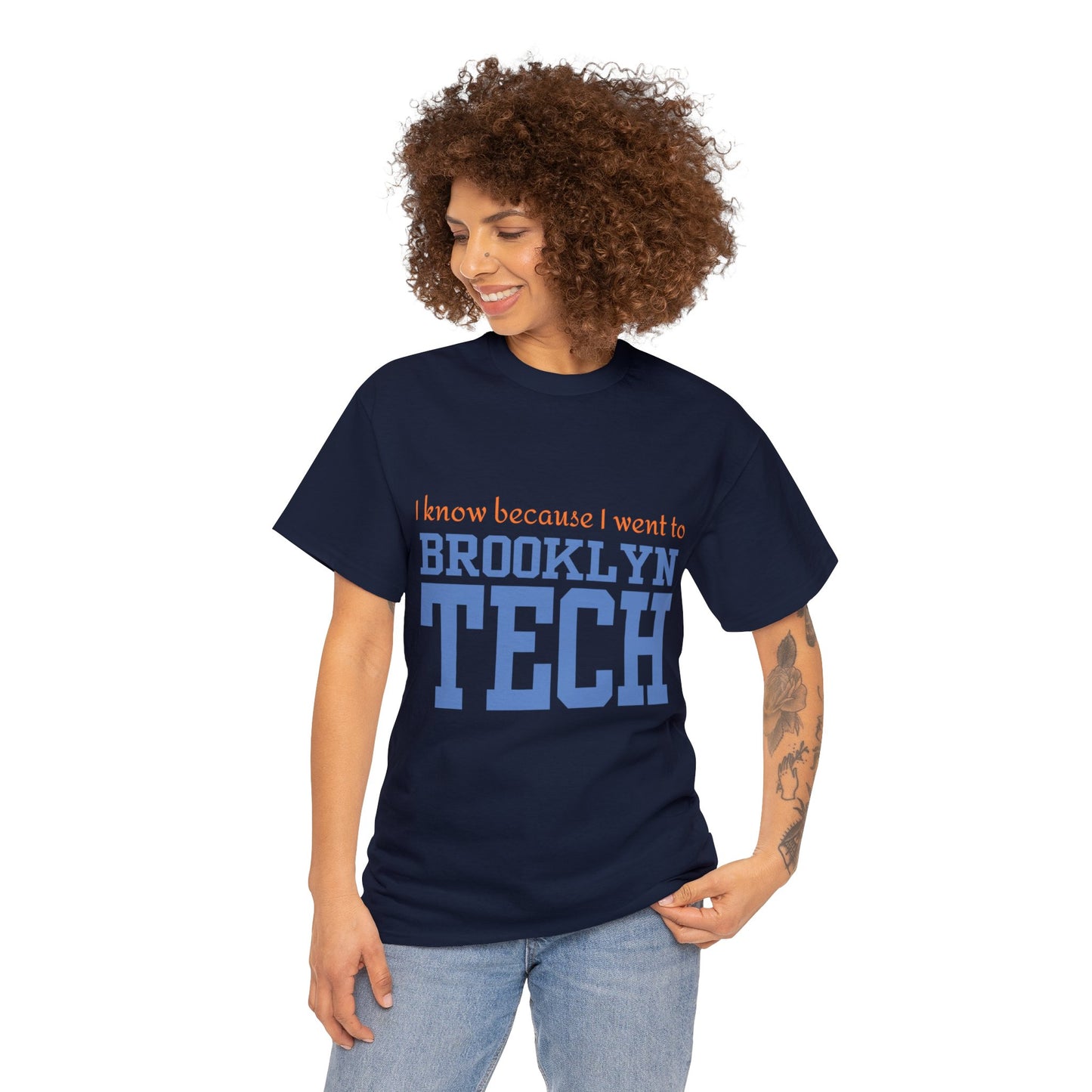 Boutique - "i Know Because I Went To Brooklyn Tech" - Men's Heavy Cotton T-Shirt