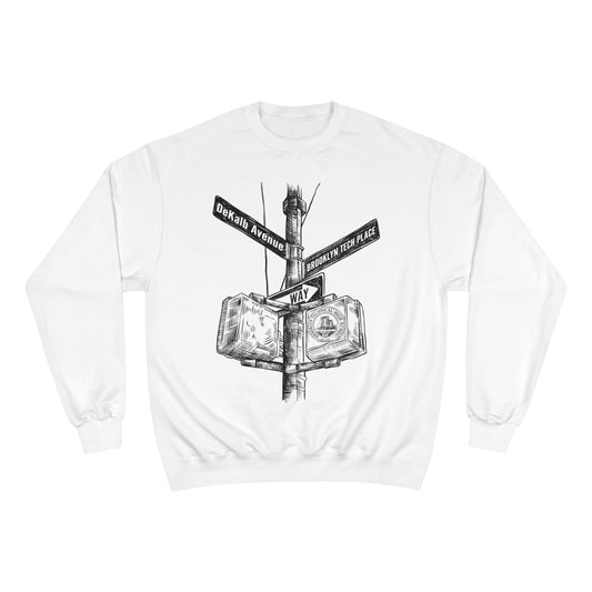 Boutique - Dekalb Ave & Brooklyn Tech Pl  - Champion Crewneck Sweatshirt - Black Graphic