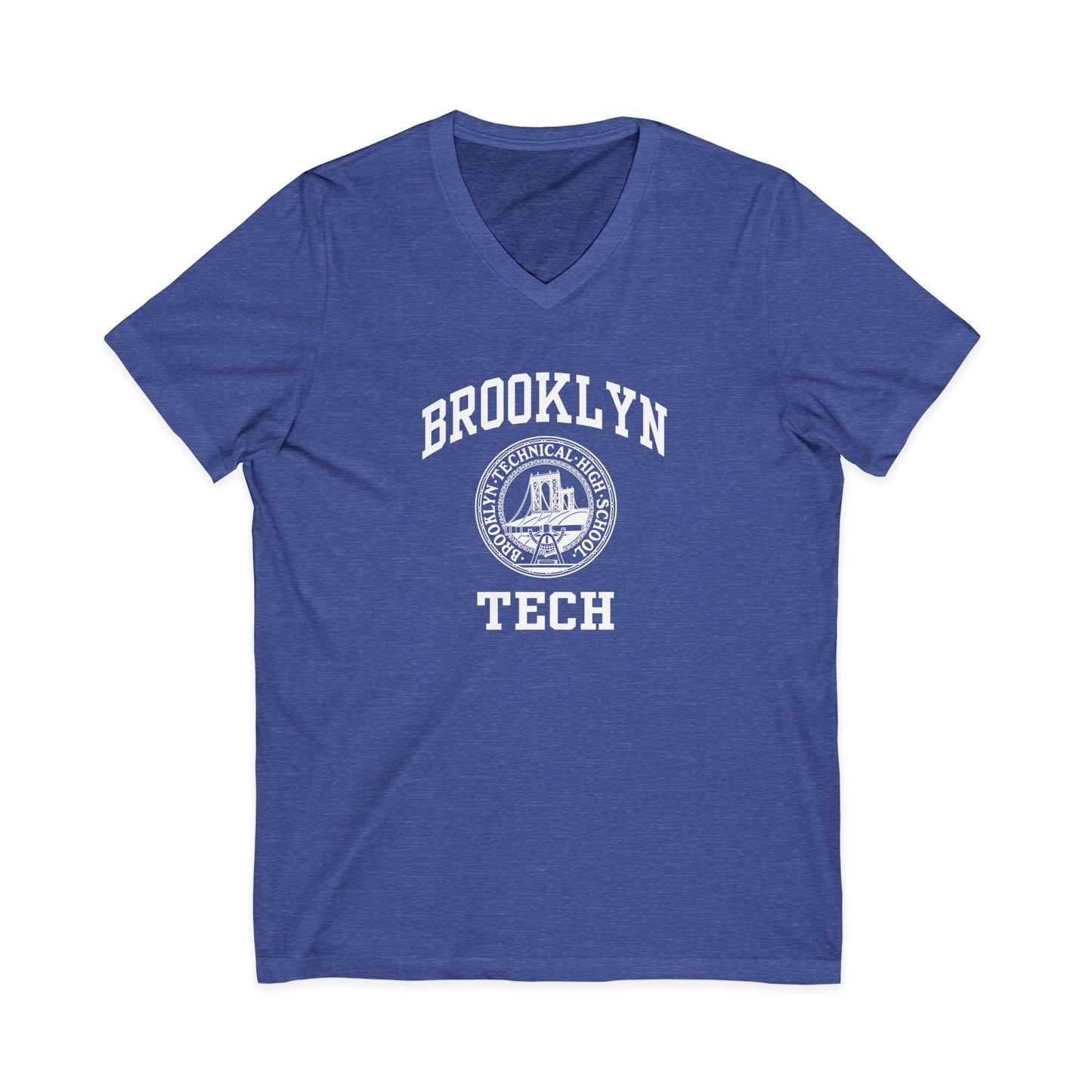 Classic Brooklyn Tech Logo - Men's Short Sleeve V-Neck Jersey Tee