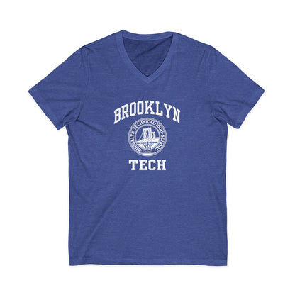 Classic Brooklyn Tech Logo - Men's Short Sleeve V-Neck Jersey Tee