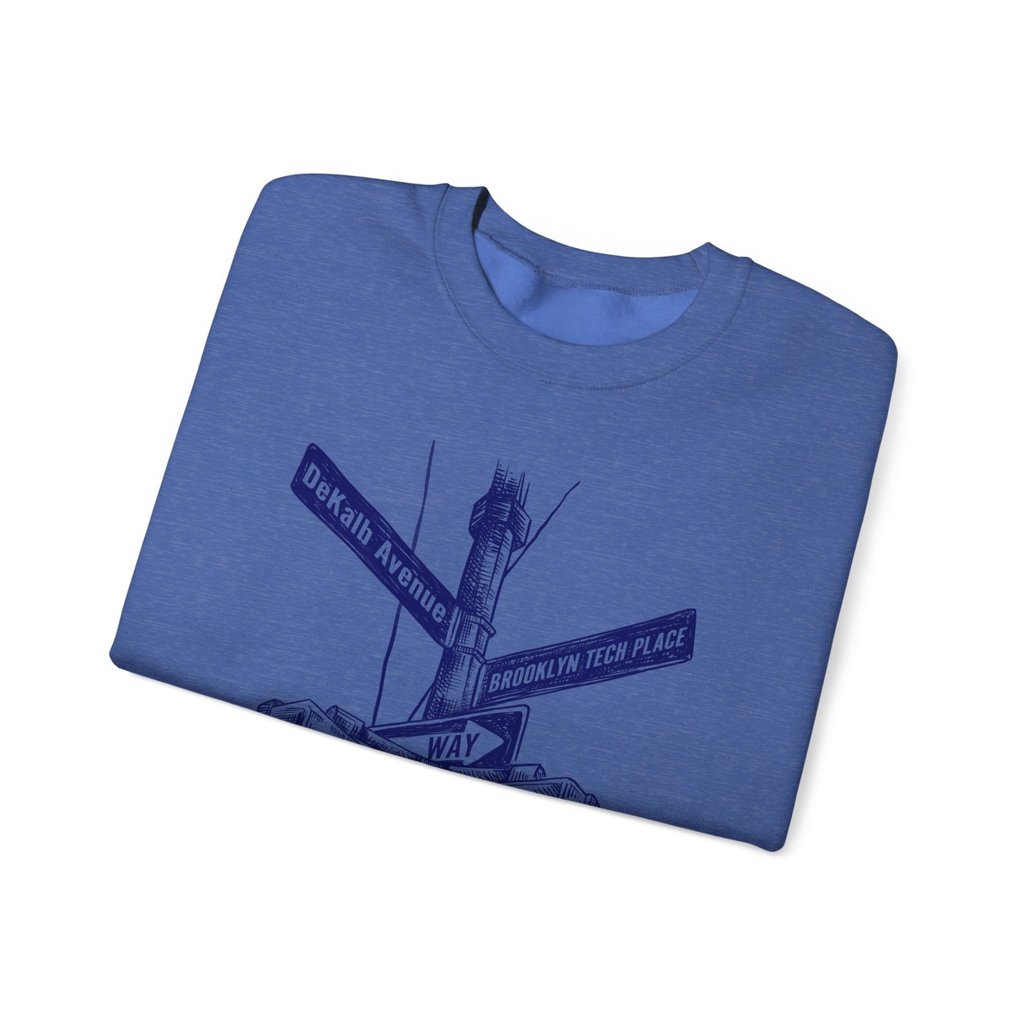 Boutique - Dekalb Ave & Brooklyn Tech Pl - (navy Graphic) Men's Heavy Blend™ Crewneck Sweatshirt