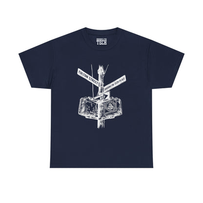 Boutique - Fulton St & Brooklyn Tech Pl - (white Graphic) Men's Heavy Cotton T-Shirt