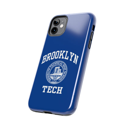 Brooklyn Tech Classic Logo - Tough Phone Cases - Navy blue with white graphics