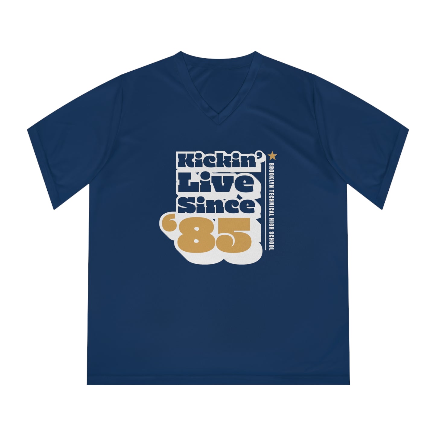 Class Of 1985 Commemorative Women's Performance V-Neck T-Shirt - Kickin' Live Since '85