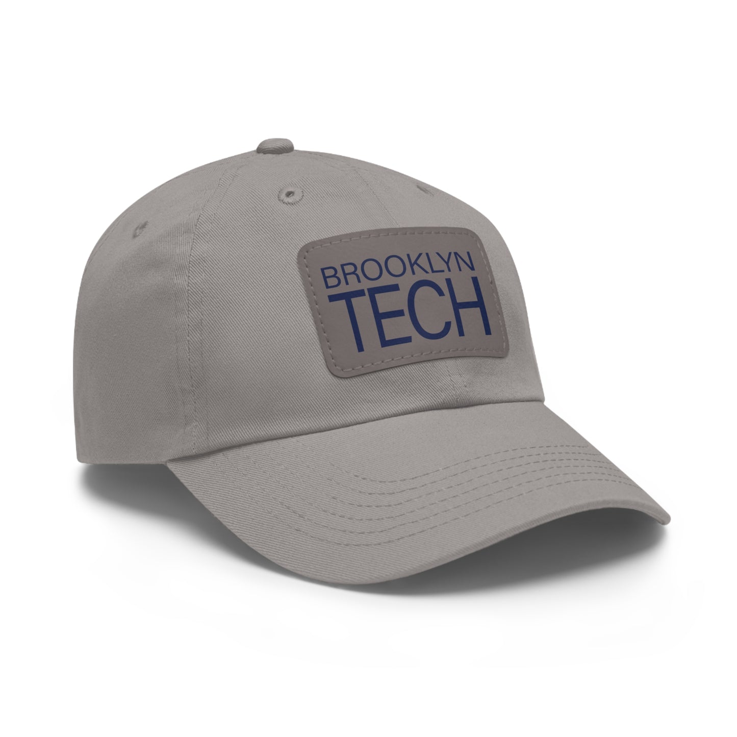 Modern Brooklyn Tech - Hat With Rectangular Leather Patch - Navy