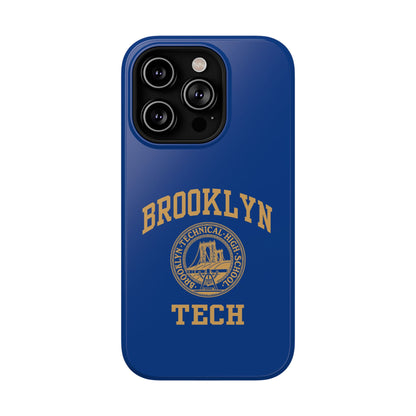 Brooklyn Tech Classic Logo - Impact-Resistant Phone Cases - Iphone Or Samsung - Navy With Gold Graphic