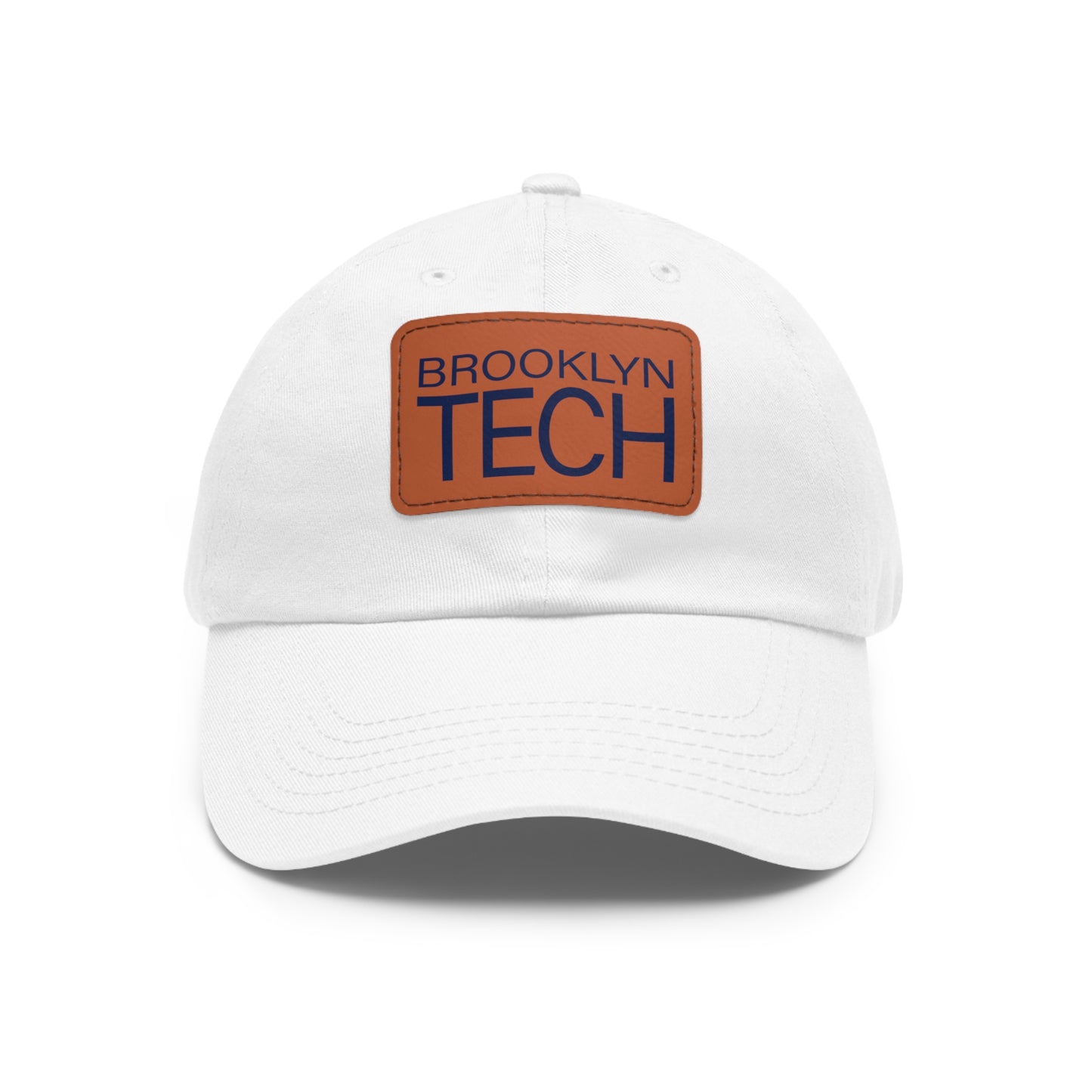 Modern Brooklyn Tech - Hat With Rectangular Leather Patch - Navy