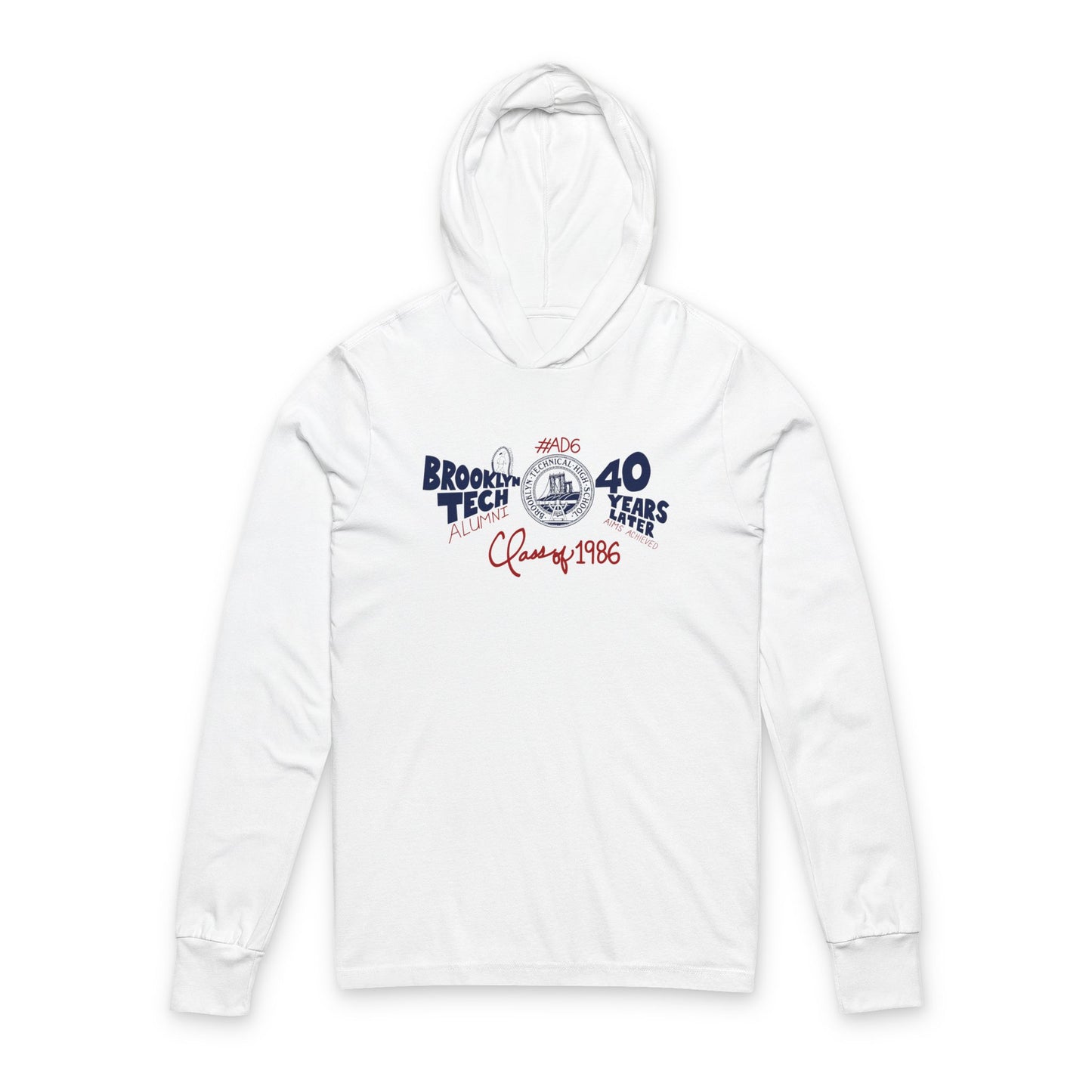 Class of 1986 Commemorative Bella+Canvas Unisex Hooded Long Sleeve T-shirt