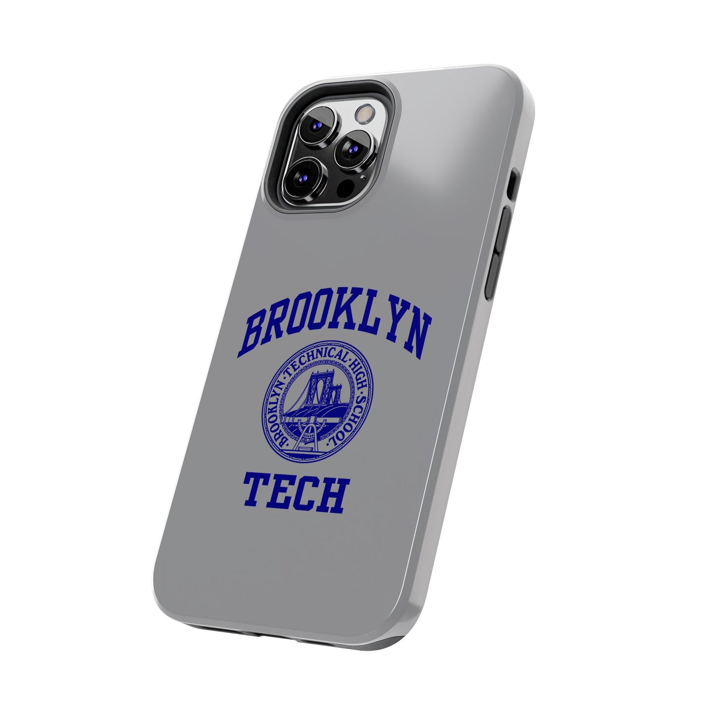 Brooklyn Tech Classic Logo - Tough Phone Case - Grey with Navy-Blue graphics