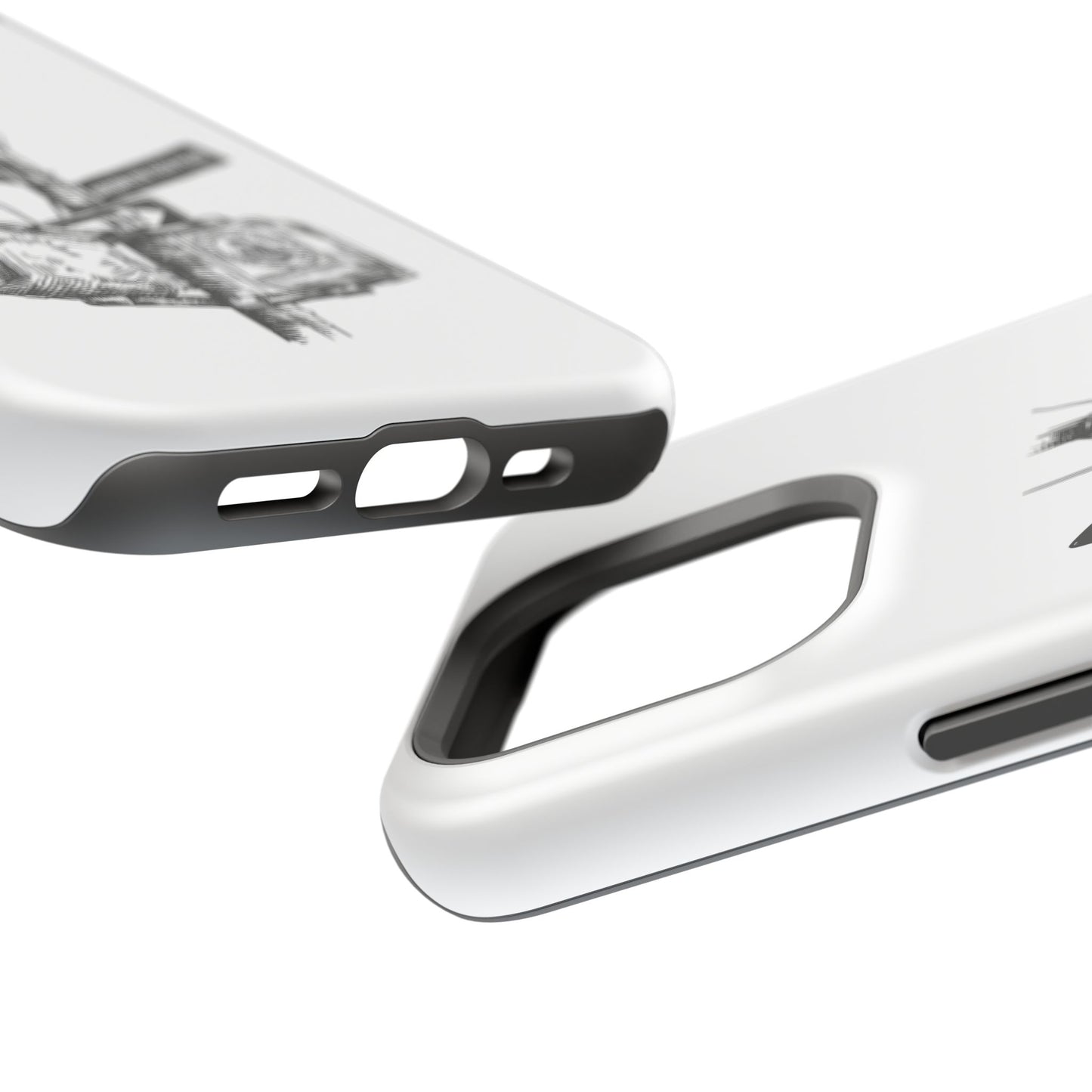 Dekalb Ave & Brooklyn Tech Pl (black graphic) - Impact-Resistant Phone Cases - White