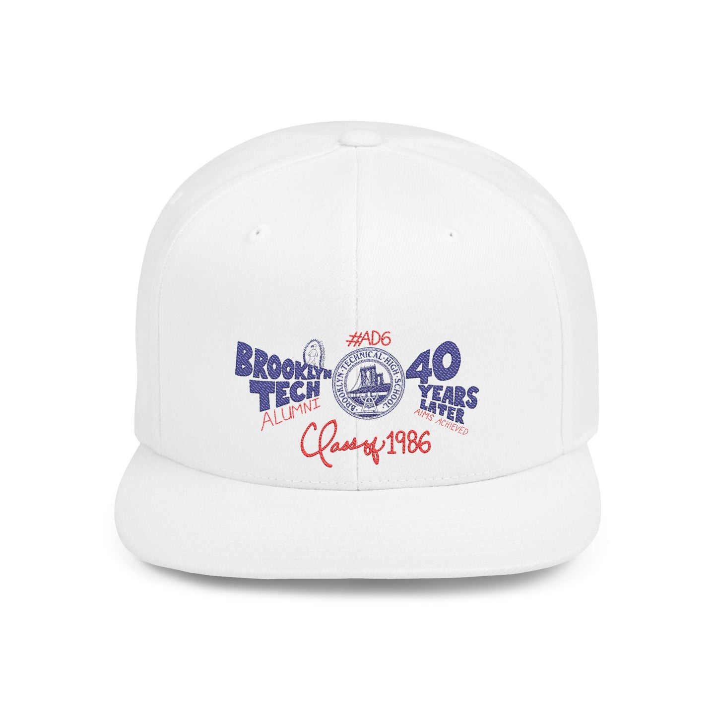 Class of 1986 40th Reunion Flat Bill Snapback - Navy logo