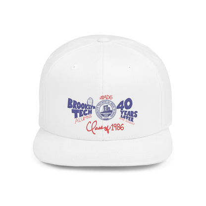 Class of 1986 40th Reunion Flat Bill Snapback - Navy logo