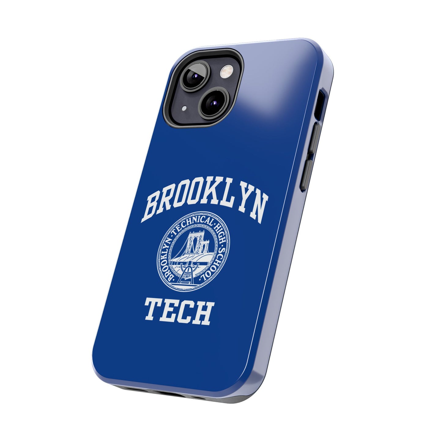 Brooklyn Tech Classic Logo - Tough Phone Cases - Navy blue with white graphics