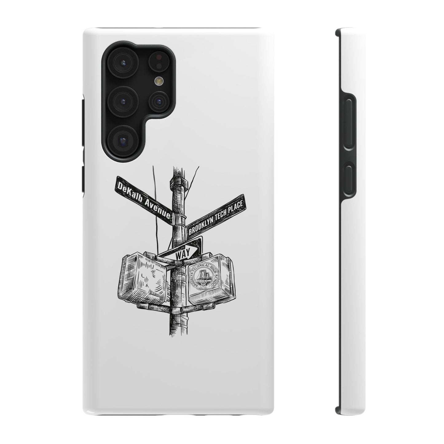 Dekalb Ave & Brooklyn Tech Pl - Impact-Resistant Phone Cases - White