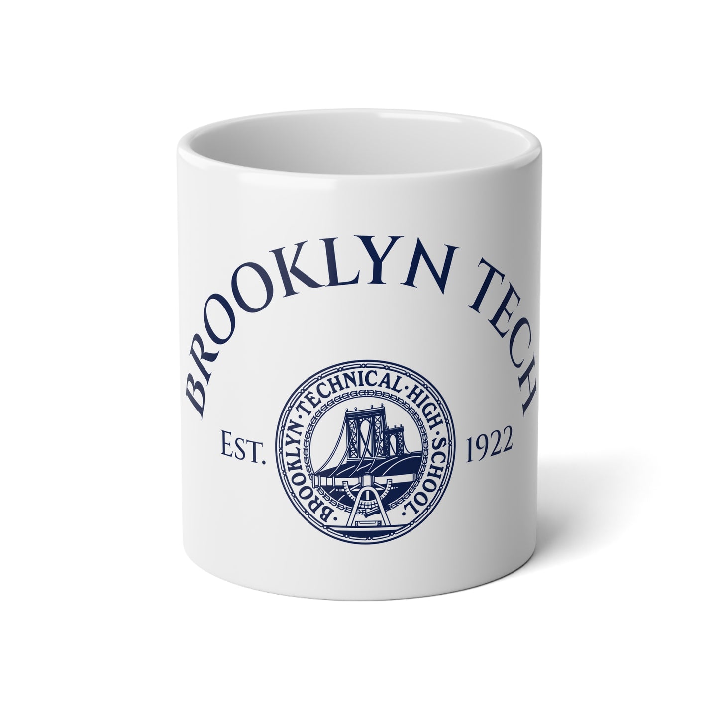 Classic Tech Logo and curved Brooklyn Tech 20oz Jumbo Mug